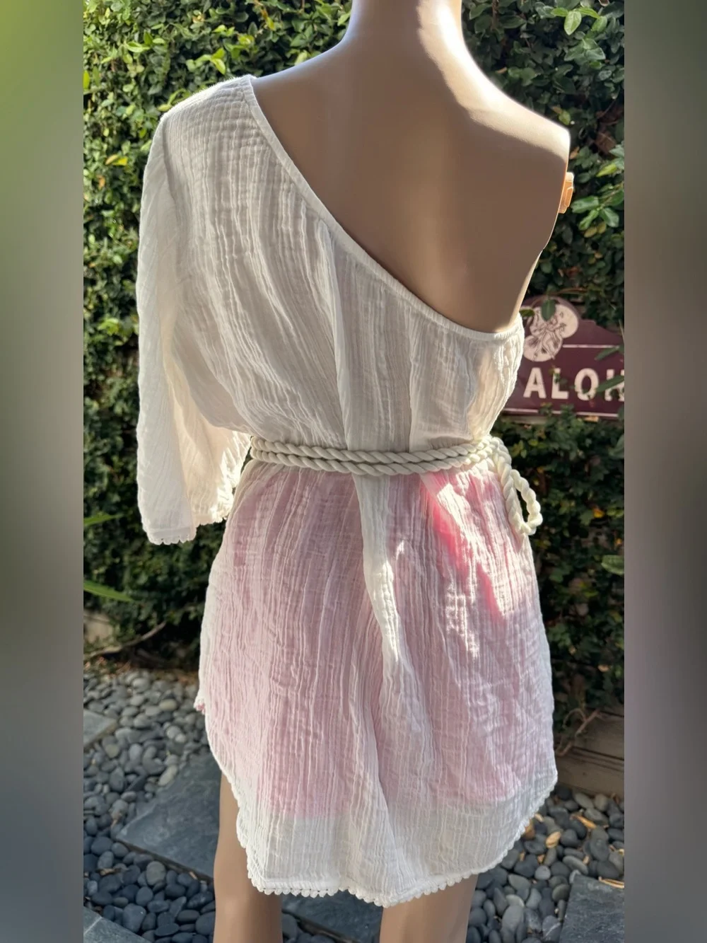 Abercrombie & Fitch White Lightweight Textured beach coverup